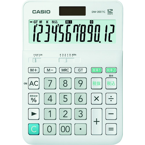 【TRUSCO】カシオ　Ｗ税率電卓（デスクタイプ）